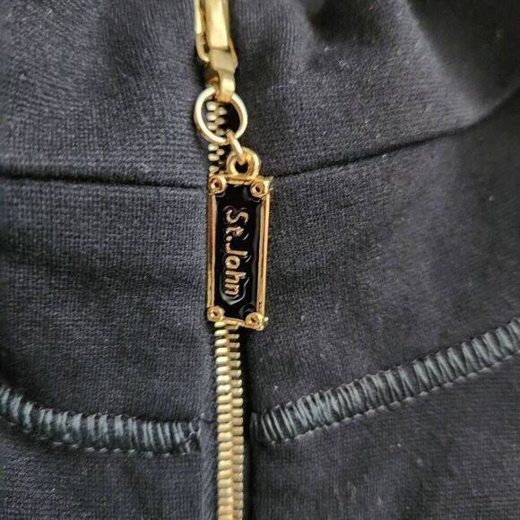 St John Sport Jacket Womens Small P Petite Athleticwear Short Sleeve Full Zip Wo - Picture 5 of 6